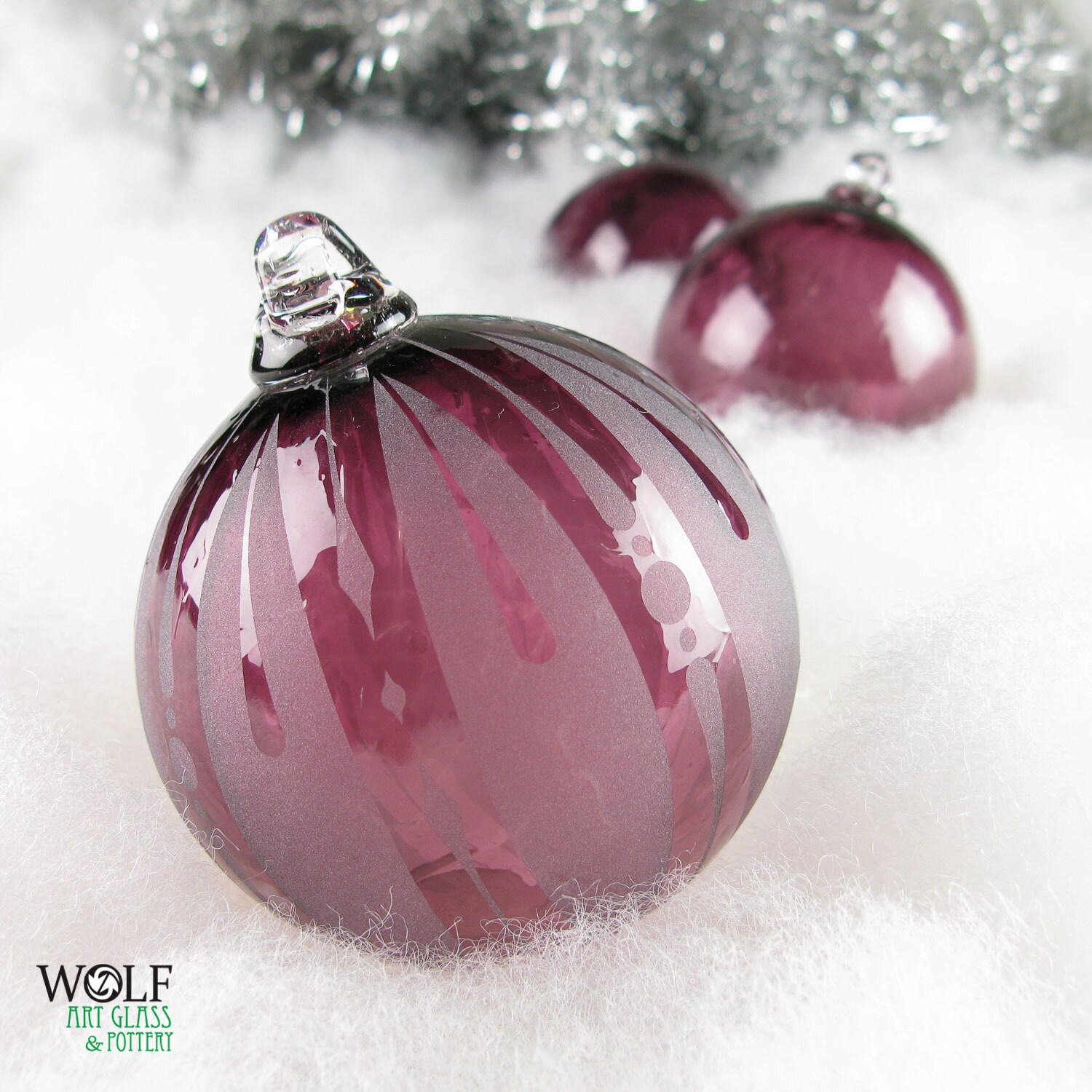 Blown Glass Christmas Ornament Signature Series Retro