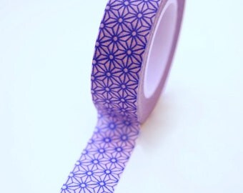 Washi Tape - 15mm - Blue and Pink Geometric Pattern - Deco Paper Tape No. 351