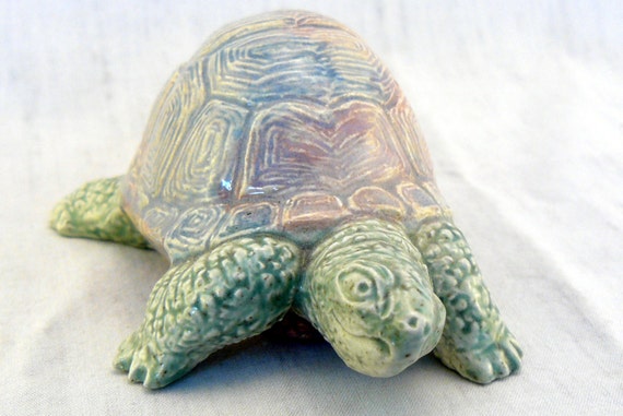 Ceramic Box Turtle Almost Home by GrapeVineCeramicsGft on Etsy