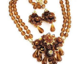 Stanley Hagler Ian St Gielar Smokey Topaz Demi Parure