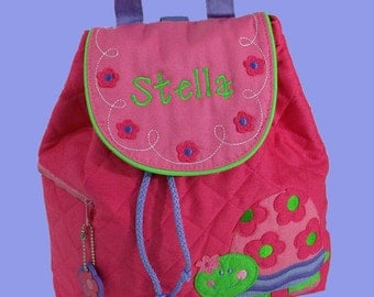 Personalized Child's Stephen Joseph Quilted Toddler TURTLE Backpack-Monogrammiong Is Included
