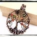 018 Antique Copper Autumn Crystal Wire Wrapped Tree of Life Pendant