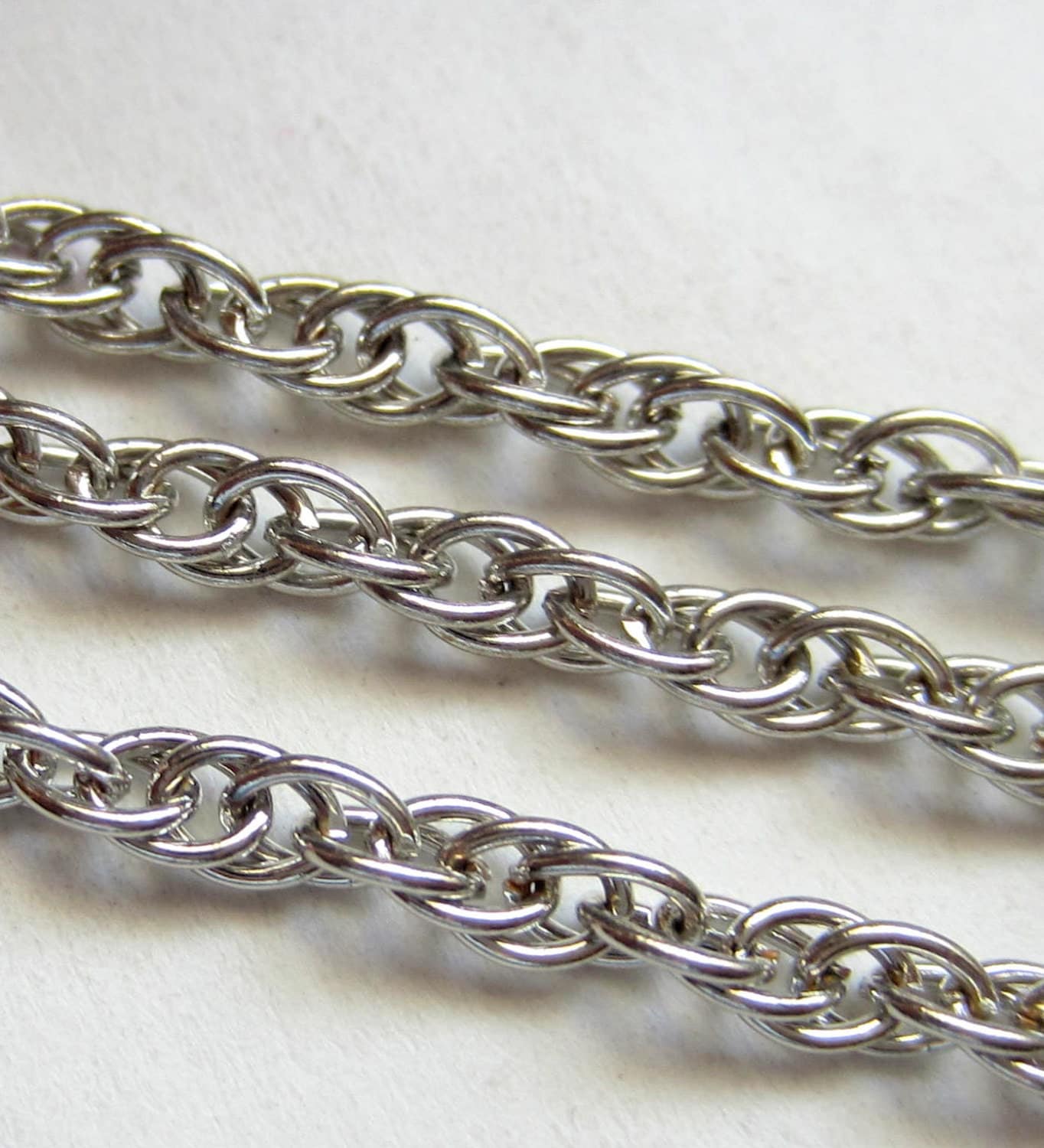 10 ft Silver chain double link chain 3mm nickle color iron