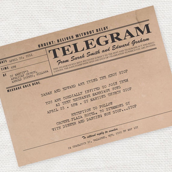 Telegram Wedding Invitation Template 5