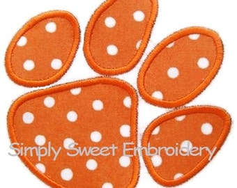 Paw Print Machine Embroidery Applique Design - INSTANT DOWNLOAD