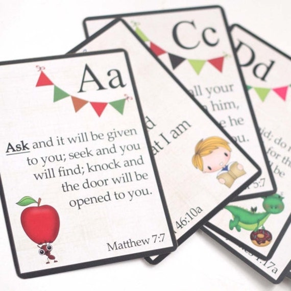 Items similar to Children's Alphabet Prayer Cards and Wall Art on Etsy