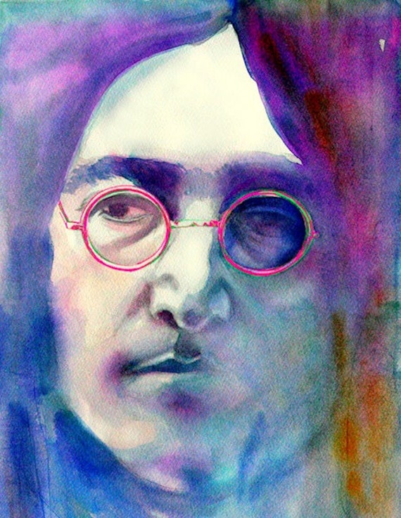 Art watercolor-John Lennon-from original watercolor painting