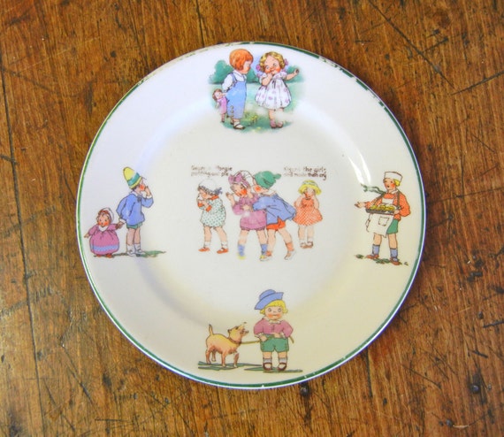 Vintage Child's Nursery Rhyme Plate Dish Georgie by Izzyandme