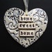 Purple home sweet home ceramic heart decoration