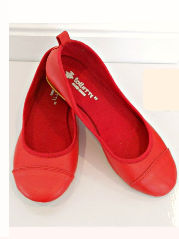 LUNAR Ballet Flats Leather Shoes 39 Cherry Red.