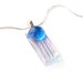 Blue Dot on Pink Dichroic Fused Glass Necklace