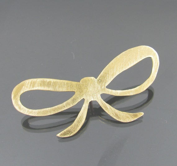 Items Similar To Bow Brooch - Bow Pin - Brass Brooch - Bow Jewellery On 