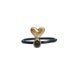 Black Silver Yellow Gold Heart Ring - Dancing Heart