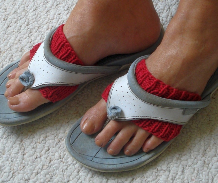 Hand Knit Cotton Sandal Socks Toeless Socks Flip Flop Sox