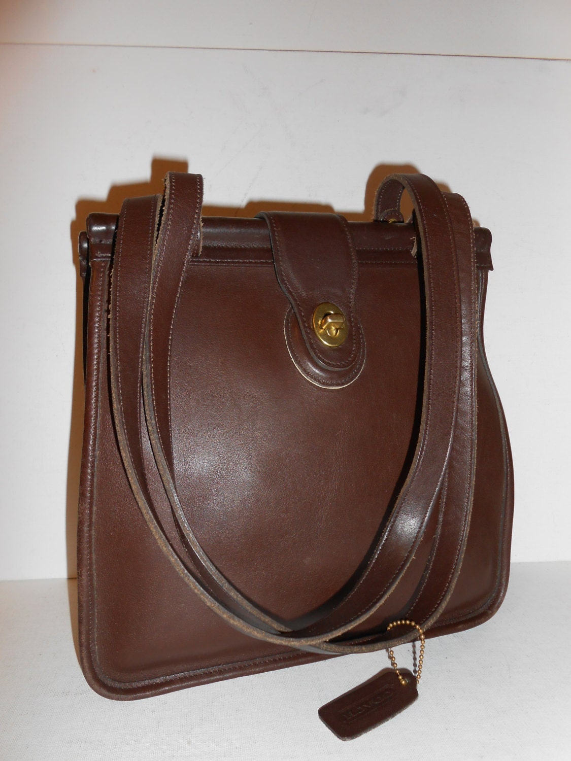 Womens Authentic Coach Dark Brown Leather Handbag by hollister54