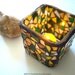 Mosaic Candle Holder: Stained Glass Mosaic, Yellow, Green, White
