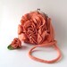 Flower purse Felted purse handbag fanny pack women bag crossbody bag flower Orange coral rose flower summer bag by Galafilc