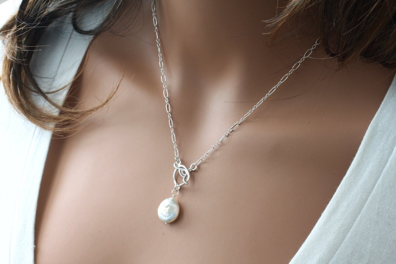 Front Closure Necklace Sterling Silver Toggle Clasp Fresh