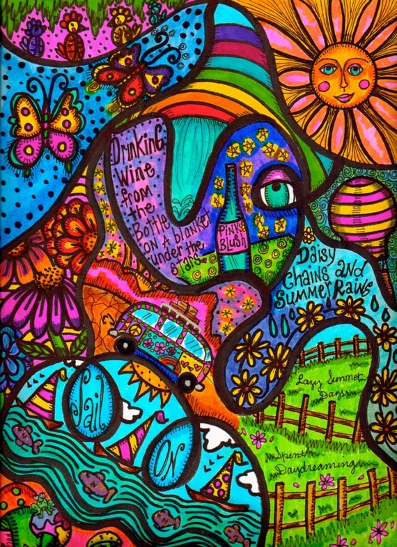 Items similar to Hippie Art, Original, Summer Dreams on Etsy