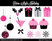 Diva Style Holiday Clipart - Digital Clip Art Graphics for Personal or Commercial Use Il_170x135