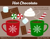 Hot Chocolate Clipart - Digital Clip Art Graphics for Personal or Commercial Use Il_170x135