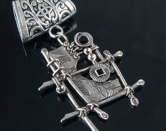 Scarf Pendant - Silver Modern Art Scarf Jewelry