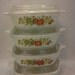 Corning Ware Spice of Life P-41 Petite Pan with Original Plastic Lids Set of 4