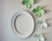 fabric wall flowers. 3d wall decor for girls room. green and white fabric flowers. flowers for wall. fabric wall decal. sale