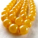 Czech Glass Beads 8mm Milky Finish Butter Yellow Smooth Rounds - 12 Pieces