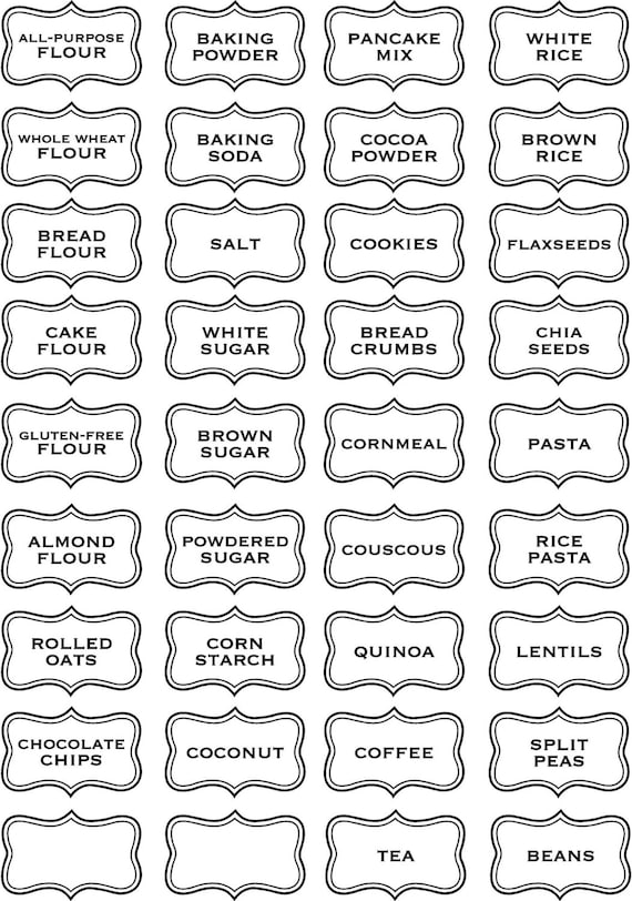 Download Jar LABELS & Tags 5x3 to help Organize Your Pantry