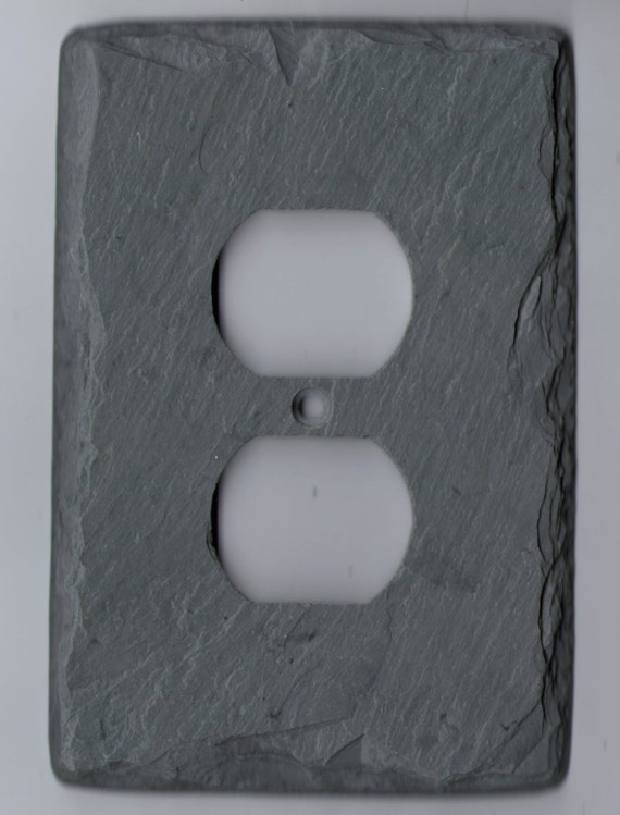 Slate Switch Plate Outlet Cover Unique Gift Green Stone Light