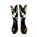 Vintage Leather Inlay Cowboy Boots Mens Black and White Honkey Tonk Musical Note Western Boot Mns Size 12