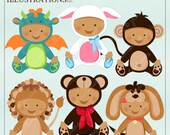 Baby In Costume V2 -Dark Skin- Cute Digital Clipart for Card Design, Scrapbooking, and Web Design Il_170x135