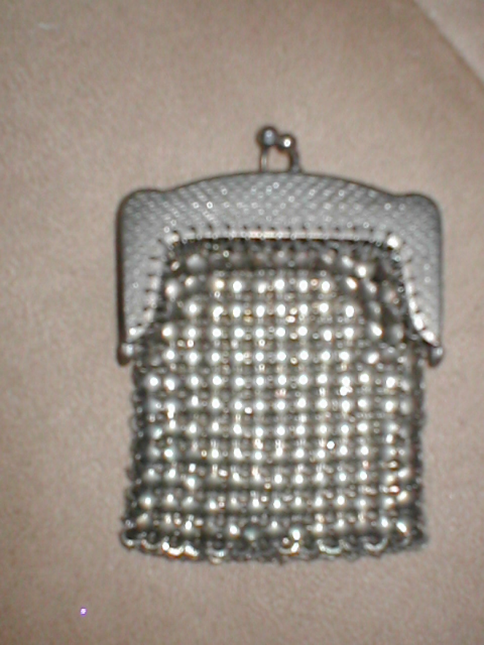 Antique Vintage Silver Metal Mesh Coin Purse