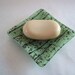 RESERVED GLASS DISH - Cool Mint Green and Black Fused Glass Dish, Soap Dish, Ring Dish, Valet, Square Glass Dish, Square Soap Dish