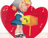 Vintage Childrens Classroom Valentines Day Card (042)