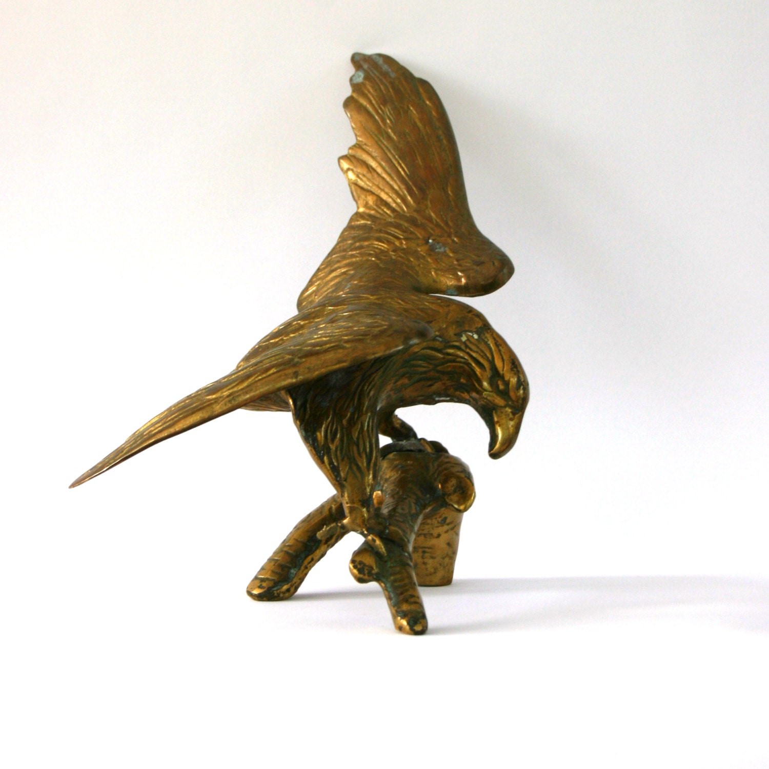 Winter Home Decor. Brass Eagle Statue. Figurine. by RhapsodyAttic