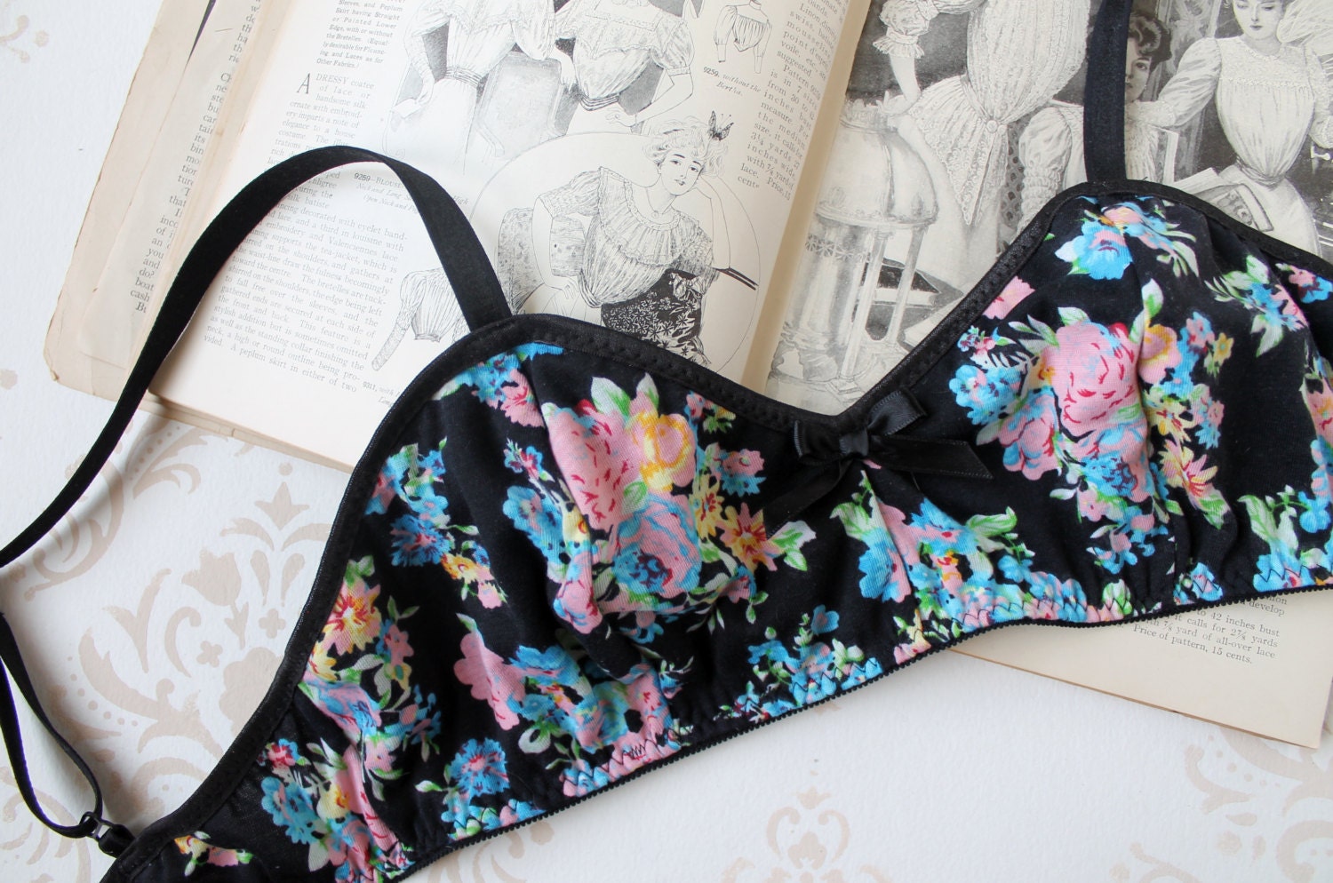 Neon Lingerie Set 'Azalea' Bra and Panties Handmade to