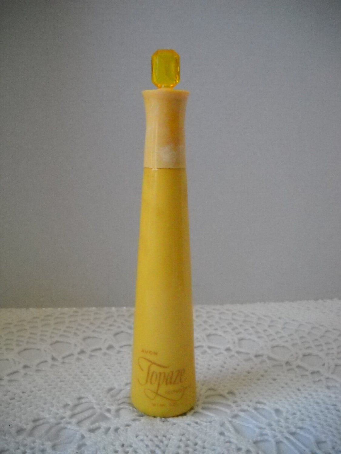 Vintage Avon Topaze Cologne Mist Perfume Bottle Yellow Jewel