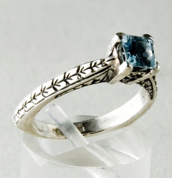 Items similar to Blue Ribbon Sterling Silver Ring on Etsy