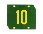 vintage large green and yellow mine sign -- no. 10
