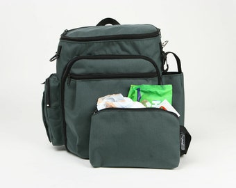 Ocean Green Cordura Diaper Bag, Backpack Diaper Bag ,Stroller Bag - Tinky the Diaper Bag for dads and moms