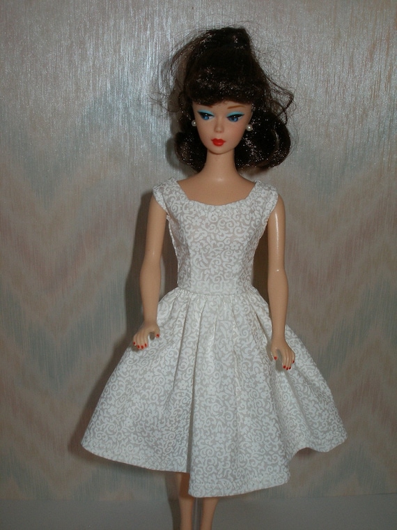 Handmade Barbie doll clothes white dress