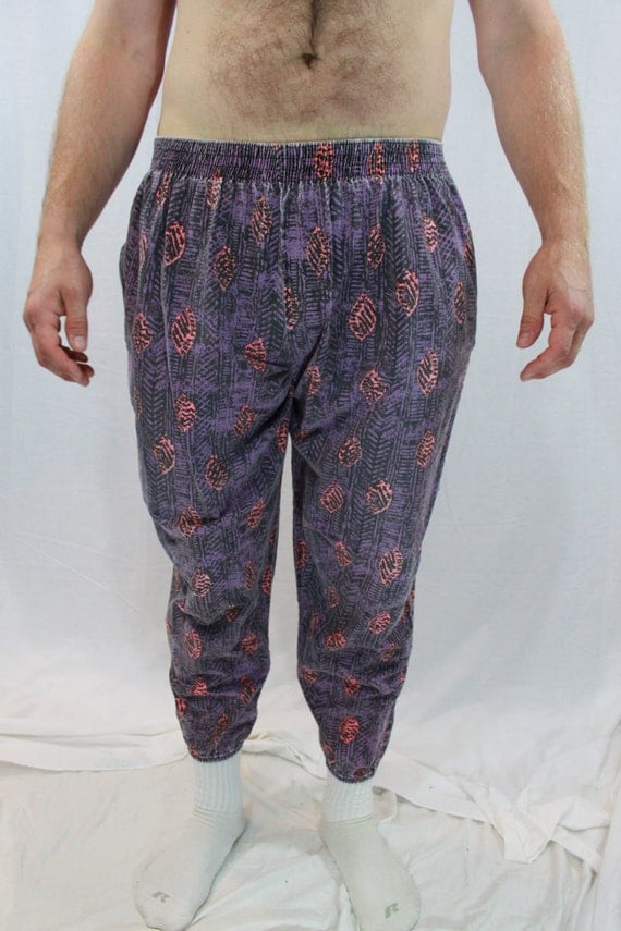 80s Hammer Sweat Pants Purple and Pink Parachute pants