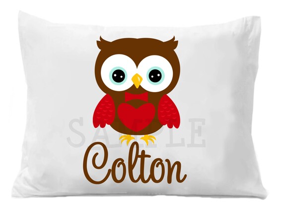 Valentine Personalized Pillow Case Valentines Owl Personalized Pillow Case Boys or Girls Il_570xn