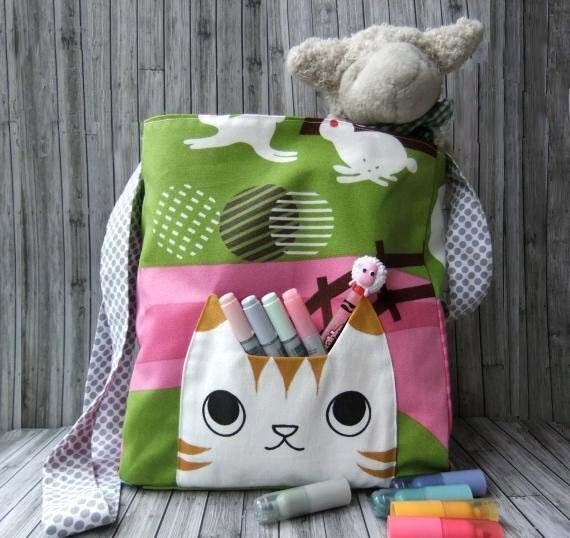 Items similar to Custom Tabby Cat adult messenger satchel on Etsy