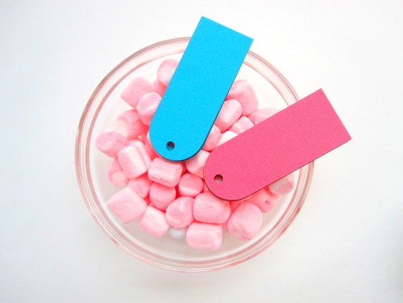 50 Mini tags Die Cut (2.5 x 1 inch) - choose up to 2 colors per set A551 Il_570xn