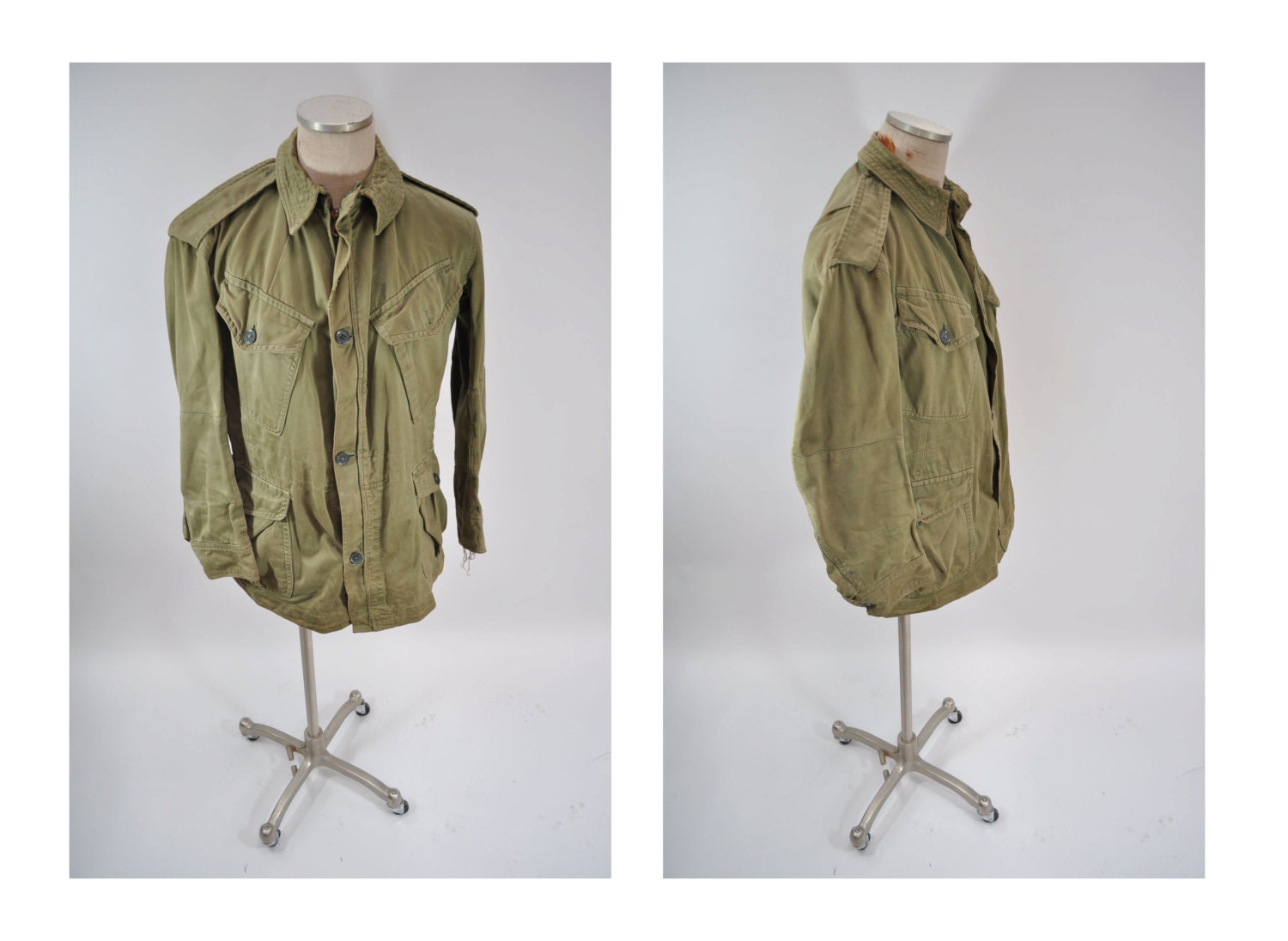vintage military army field jacket coat small british english