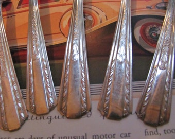 Teaspoons - Silverware - Set of 6 Vintage Silver Plate Teaspoons - Hollywood