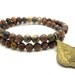 Natural Leopard Jasper Energy Bracelet with Vintage Buddha Charm